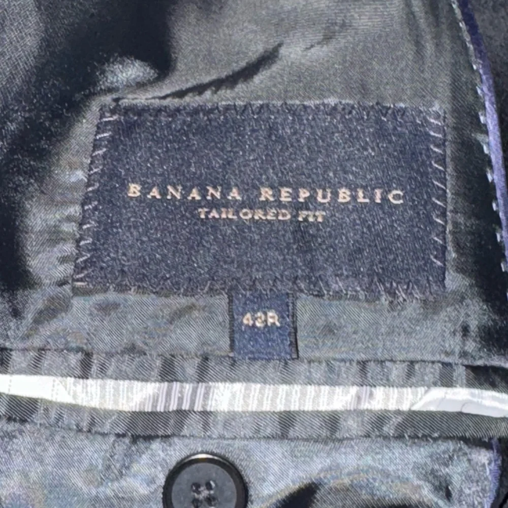 B-272 Men’s Banana Republic Black‎ Lined Blazer Suit Jacket Size 42R
